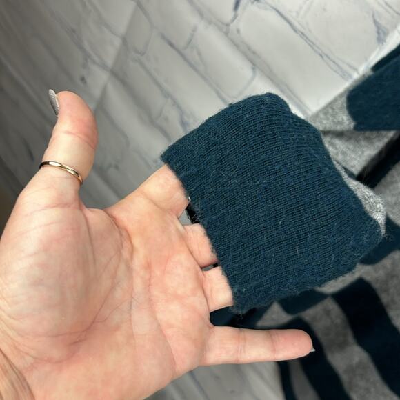 Loft Wool Blend Striped Sweater With Satin Back Panel Size Medium - Picture 5 of 8